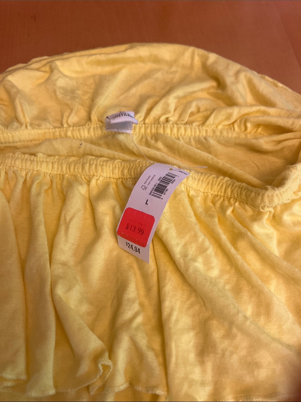 Yellow Ruffle Strapless Dress - Picture 2 of 3